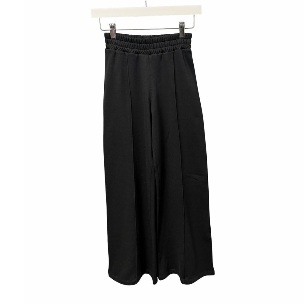 NWT The Lulo Project Pull On Seamed Flare Leg Black Sweatpant Womens XS